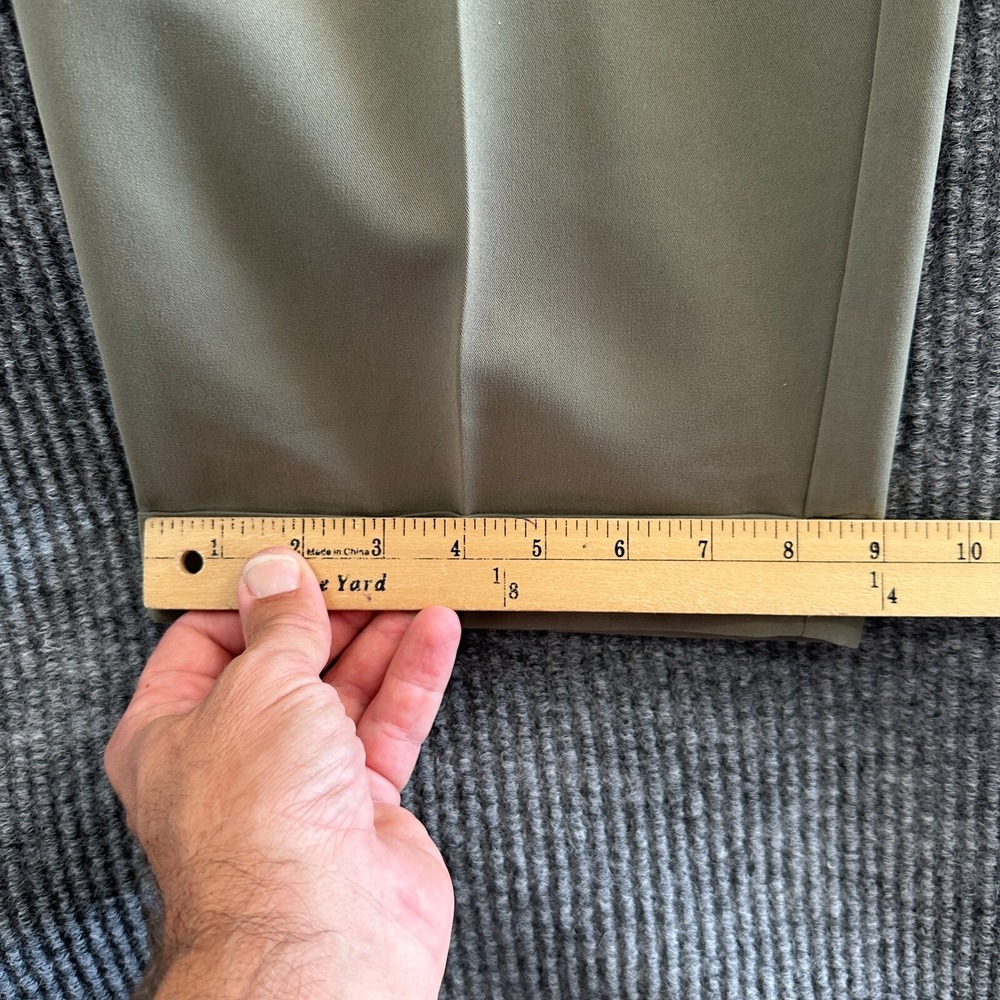 IZOD Mens Dress Pants Size 36x34 Beige Polyester Pleated Front Cuffed High Rise - Picture 5 of 8